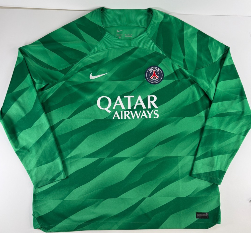 Nike PSG Paris Saint-Germain Qatar Airways Green Soccer Jersey Men's 2XL